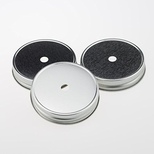 Lid with Straw Hole Silver For Regular Mouth Ball Mason Jars Set of 3