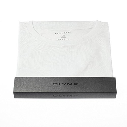 OLYMP Herren T-Shirt - Doppelpack O-Neck, Weiß, S