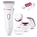 Produktbild Bikini Trimmer & Gesichts Rasierer ,Morpilot 4 in1 Schmerzfreier elektrischer Damenrasierer Wet und Dry Damenrasierer mit Gesichtsbürsten Set , Frau wiederaufladbare Körperpflege Haarentfernung Fußpflege Werkzeug