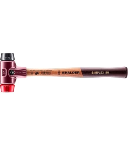 Supercraft plastic hammer, with vibration-damping, ergonomically shaped and lacquered hickory handle and rounded insert, D = 25 mm, 3366.225