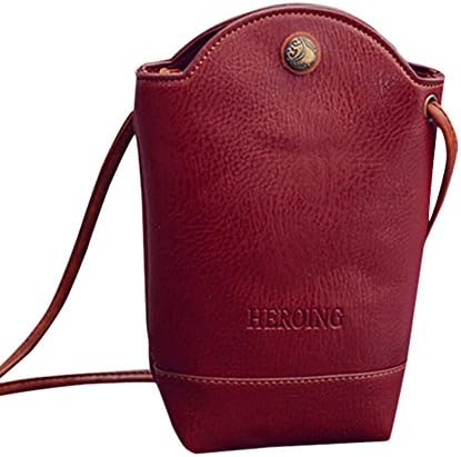 BESTOPPEN Womens Shoulder Bag,Women Ladies Retro Vintage Mini Bag Girls Lovely Leather Small Handbag Slim Crossbody Shoulder Bag Fashion New Look Cross Body Bag Casual Bag Messenger Bag (Red)
