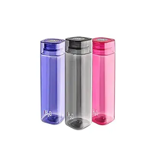 Cello H2O Plastic Water Bottle, 500ml, Set of 3, Multicolour