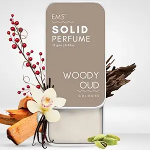 EM5? Woody Oud | Solid Perfume for Men & Women | Alcohol Free | Strong and lasting fragrance | With the Goodness of Beeswax + Shea Butter | Pocket Size | Gift for Him/Her (Woody Oud)