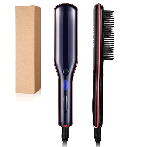 Preisvergleich Produktbild begorey Haar Richtenbürste, Professionelle Glättbürste Haarglätter Elektrische Richtmaschine-Bürste, keramisches Haar-Kamm mit LCD-Anzeige EU Stecker schwarz Grau und schwarz Rot (schwarz Rot)