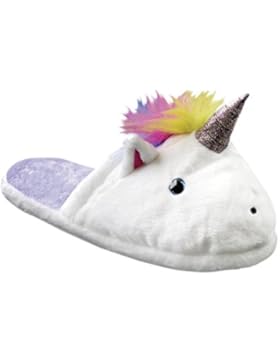 Einhorn Damen Plüsch-Hausschuhe / Pantoffeln Größe 38 - 40