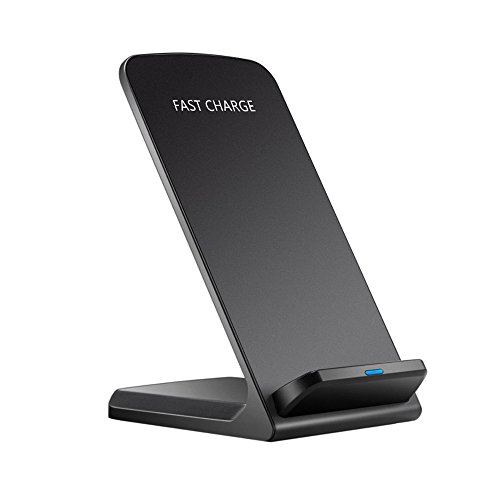 SOONDAR - Cargador inalámbrico para iPhone X / 8/8 Plus Galaxy S9/S9 Plus Galaxy Note 8/5 S8/S8 Plus S7/S7 Edge S6 Edge Plus, con certificación Qi, color negro