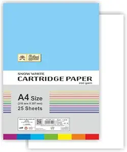 Lotus A4 Size || Cartridge Paper Sheet || use for Certificate Printing || Poster Making || Painting || Card Making || 150 GSM || 125 Sheets - Pack of 5