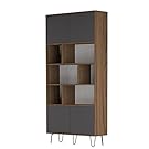 Symbiosis 7390X0942A01 AERO Bibliothèque Panneaux De Particules Mélamines Noyer 89,5 x 28 x 186,5 cm