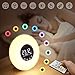 Price comparison product image Alarm Clock Wake Up Light GLIME Sunrise Simulation Bedside Lamp 9 Colors 10 Brightness 51 Sounds FM Radio Makeup Fill Light Eyes Protection Remote/Touch Control Night Light