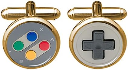 FOOG Game Controller Cufflinks, Video Game console Controller Gamepad Gamer Silver Christmas Gifts (Golden Plated)