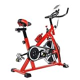 Indoor Exercise Bike 2018, Cardio Workout, 13KG Flywheel Smooth Cycling, Adjustable Handlebars & Seat, Heart Rate Sensors & On Board Computer Reads Speed, Distance, Time, Calories + Pulse