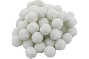 Perlin Lot de 100 pompons en peluche - 25 mm - Blanc - Pour couture - Pour bricolage créatif amusant