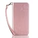 Produktbild Für iPhone7 plus/iPhone7S plus XFAY Hüllen Rose Retro Design PU Ledercase Tasche Schutzhülle Scratch Magnetverschluss Telefon-Kasten Handyhülle Flip Schutzhülle Retro Schmetterling Blumen Rose Muster cover Tasche mit Standfunktion und Karte Halter , Portable Handytasche Anti-Scratch Shell Cash Pouch ID Card für AppleiPhone7 plus/iPhone7S plus ( 5.5 Zoll)-HX421 Rose Gold