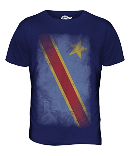 CandyMix Demokratische Republik Kongo Verblichen Flagge Herren T Shirt Navy Blau