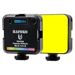 HAFOKO W64 Mini RGB LED Light Camera Video Light Camera Light Color w 3 Cold Shoe 1/4