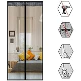Magnet-Fliegengitter Tür – 70x250 Cm, Ohne Bohren, Mit Klebemontage Für Balkon-, Keller- & Terrassentür, Grau