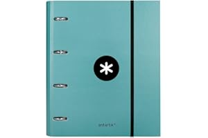 Carpeta con recambio liderpapel antartik a4 cuadro 5mm forrada 4 anillas 40mm redondas color menta