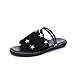 Produktbild Sandalen Damen,Binggong Frauen Sterne Glitter Sandalen Sommer Schuhe Mode Freizeit Gladiator Flache Schuhe Plateau Sandaletten Wandersandalen Damen Dianette (35EU, Schwarz)
