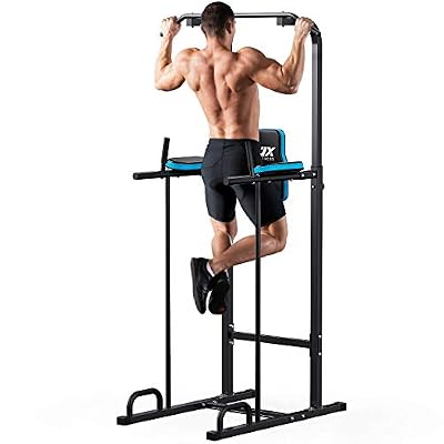 JX FITNESS Power Tower Tour de Musculation Multifonctions Barre de Traction Station de Trempage D'entraînement de Tour de Puissance Ajustable Dips Station Chin Up Bar Home Fitness énergie Tour Trempette Station