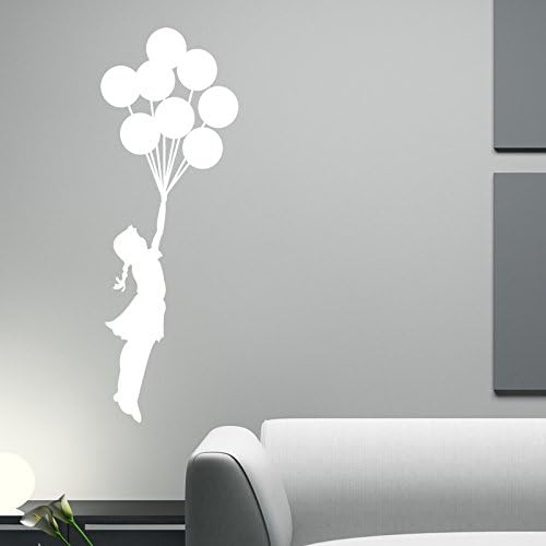 Banksy Balloon Girl 2 Wall Sticker Decal Art 120 white