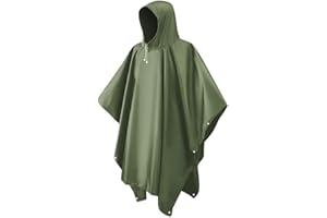 LEEPAT Waterproof Rain Ponchos, EVA Portable Adults Waterproof Ponchos, Reusable raincoat with Hoods for Camping, Hiking Travel, Amusement Parks, Festival
