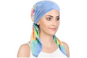 DJC BOUTIQUE Pre Tied Headwrap Headscarf Chemo Headwear Beanie Head Cover Scarf Turban Cap Cotton Alopecia Bandana