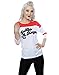 Produktbild Suicide Squad Damen Harley Quinn Daddy's Lil Monster 3/4 Hülsen-Baseball-Hemd Large Weiß Rot
