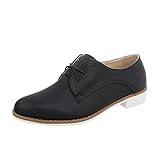  Zapatos para Mujer Mocasines Tacón Ancho Zapatos con Cordones Negro Tamaño 39