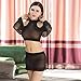 Produktbild KEDCD Negligees Sexy erotische Dessous sexy transparente Mesh Off-The-Schulter Taille Split Rock 2 Stück Anzug Sexy Dessous Bodysuit