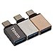 Price comparison product image Timorn High -Speed Aluminum Type C 3.1 to USB 3.0 Female Adapter Converter with OTG and Data Transfer for Apple 12-Inch Retina MacBook, Google Chromebook Pixel, ZUK Z1, Mi 4C, Nokia N1, Google Nexus5x Nexus6P, Microsoft Lumia950 Lumia950XL etc (3pcs Gold+Silver+Iron Gray)
