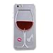 Produktbild Dealspanks® Apple Iphone 5 5S flüssige 3D Feste Hülle in Weinglas Rote Lippen Highheels-Optik