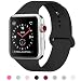 Produktbild HILIMNY Für Apple Watch Armbänder 38MM, Soft Silikon Sportarmband, Ersatz füriwatch Armbänder, Series 3, Series 2, Series 1, Nike+, Edition, Hermes (Schwarz, 38MM-ML