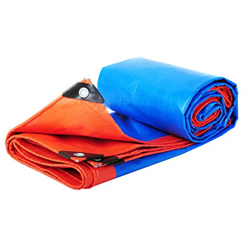 Preisvergleich Produktbild QIANGDA Zeltplanen Markisen Verdicken Plane Gewebeplane Wasserdicht Draussen Schatten LKW Regen Tuch Staubdicht Pflanzen Sonnenschutz Korrosionsschutz, Blau + Orange, 13 Größe Bootsplane Allzweckplane ( Farbe : Blau , größe : 4x5M )