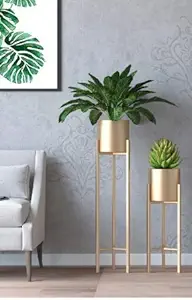 S.F. Handicraft Presents Flower Metal Planter Stand || Set of 2 || Size: Large-29 INCH, Medium-24 INCH ||