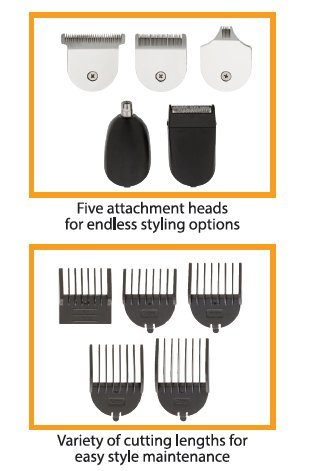 Akku Titan Herren / Damen Haarschneider Haarschneidemaschine Set + Aufsätze + Rasierer + Nasenhaar Trimmer Haar Schneide Maschine Cutter - 6