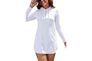 SHEKINI Maillot de Bain Rashguard Femme Anti-UV à Manches Longues Surfwear Front Half Zip avec Poches Surf Shirt Rash Guard pour Natation Plage