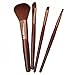 Generic Pro Soft 4 Pcs Makeup Eyeshadow Lip Blush Foundation Brush Set-dark coffee RS.190.00