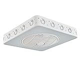 21,6' Ventilateur au plafond avec LED 40W, Carré moderne Dimmable métal Plafonnier avec télécommande, plafond Bladeless acrylique invisible lampe pour la Chambre de chambre d'enfant,K,220v
