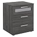 Produktbild CARO-Möbel Nachttisch Nachtschrank Nachtkommode Mary für Boxspringbett, esche grau, 45 x 53 x 38 cm, mit 3 Schubladen, oberste mit Glaseinsatz