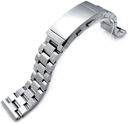 21.5mm Hexad Oyster 316L SS Watch Band for Seiko Tuna, Wetsuit Ratchet Buckle Brushed