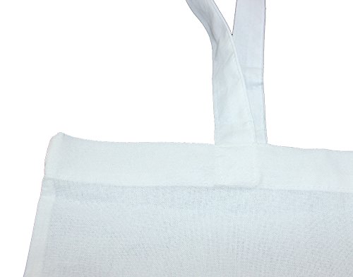 Baumwolltasche Jutebeutel unbedruckt mit zwei langen Henkeln weiß 38x42cm 25 Stück - 5