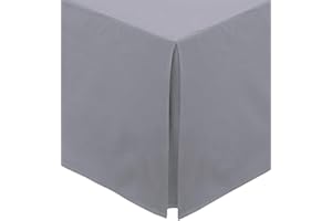 BRITISH HOME BEDDING Mantovana giroletto plissettata, in policotone, tinta unita, adatta sotto la base del materasso (1,2 m, matrimoniale, grigio)