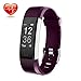 Price comparison product image Fitness Trackers, ONSON Activity Tracker Pedometer Smart Watch with Heart Rate Monito for Android and iOS Smartphones ,Great Christmas Gifts for Kids Women and Men - Purple