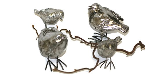 Qstall-Dekovogel 2er-Set aus Polyresin (Beine aus Metall), 10,5 x 5 x 9 cm v. Exner, silber, Vogel silver Poly 10×5,5x9cm - 3