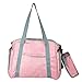 Yodo Roomy Baby Changing Bag for Moms - Plus Wipe Dispenser Case, Stroller Straps and Insulated Feeding Bottle Holder - Carry by Grab Handle or Adjustable Shoulder Strap, Pink