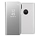 Produktbild Sycode Luxus Screen Protector Silber Slim Fit Clear Standing View Spiegel Hülle Beirftasche für iPhone X-Silber Mirror