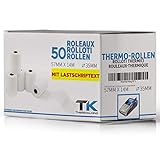 Premium EC Cash Thermorollen mit SEPA-Lastschrifttext | B: 57mm – DM: 40mm – Kern DM: 12mm – L: 14m für Bondrucker, Kassendrucker, Tischrechner, Bluetooth-Drucker (50 Rollen)