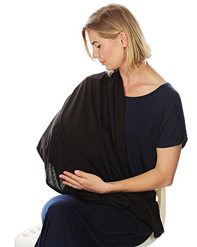 Kiddo Care Nursing Cover Infinity Nursing Scarf for Breastfeeding (Bold Black)