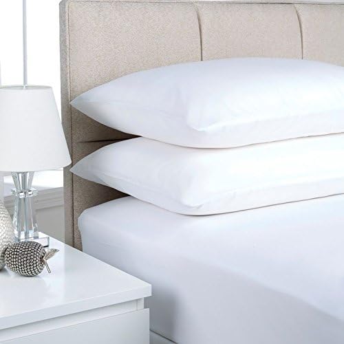 Best Quality Extra Deep 16"/40cm Non Iron Deep Fitted Sheets Single Double King Super King Size (Double, White)