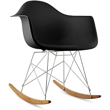 OneConcept Aurel - Schaukelstuhl, Schalenstuhl, Designstuhl, Retro